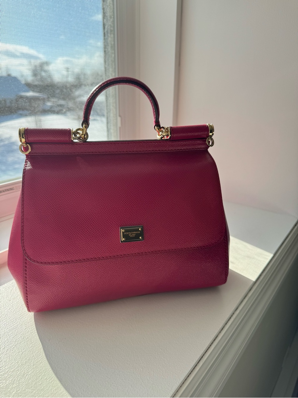 Dolce & Gabbana Structured Top-Handle Satchel — Fuchsia